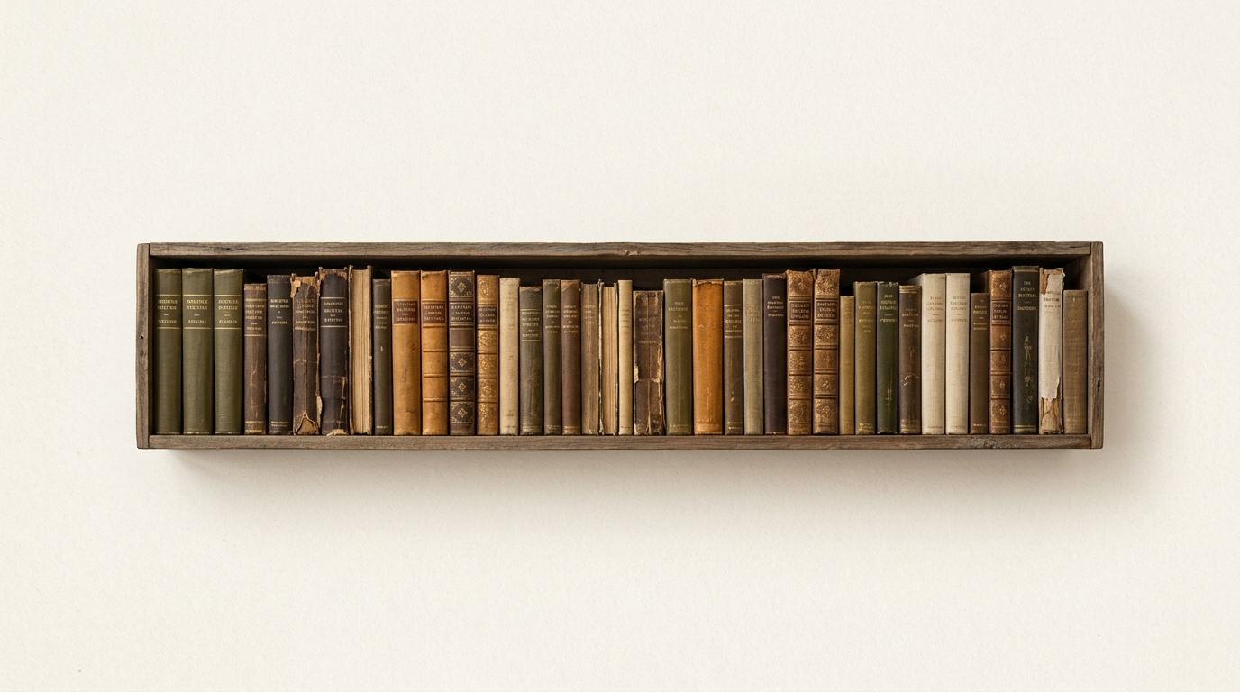 Large collection of books arranged on wooden shelves