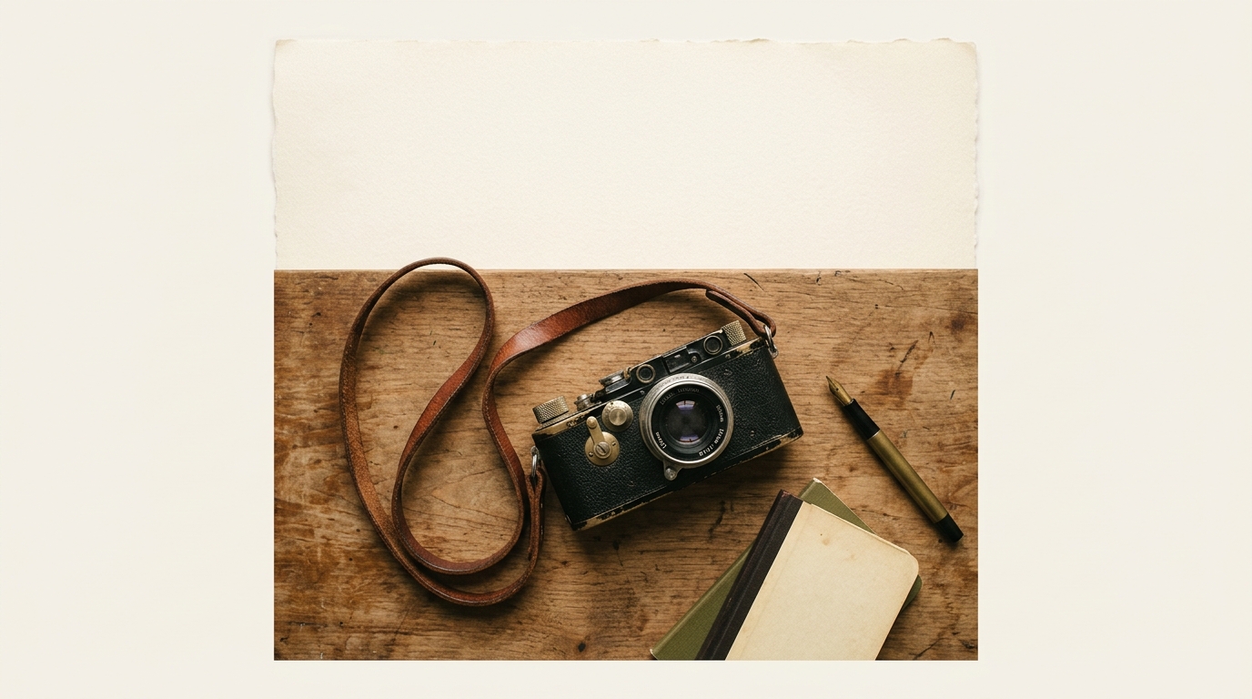 Vintage film camera on desk