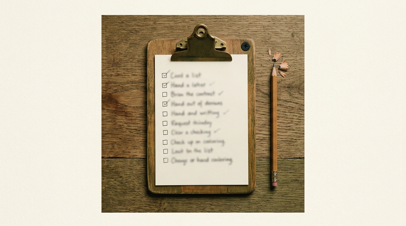Clipboard with checklist