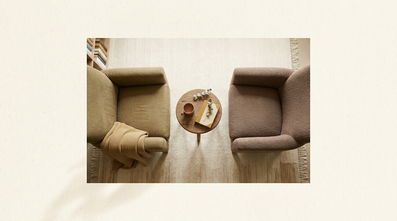 Two armchairs facing each other